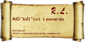 Rákóczi Leonarda névjegykártya